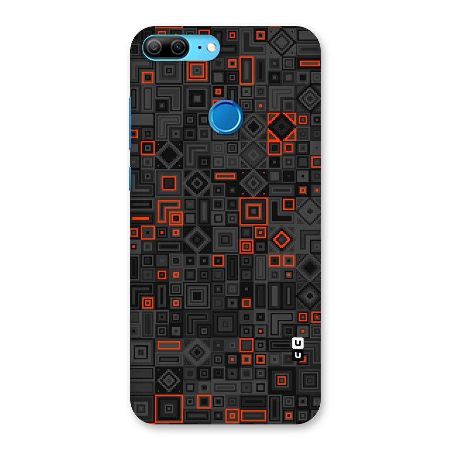 Orange Shapes Abstract Back Case for Honor 9 Lite