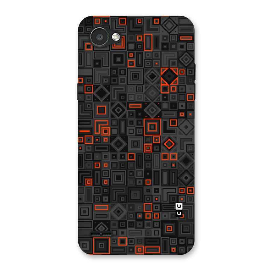 Orange Shapes Abstract Back Case for LG Q6