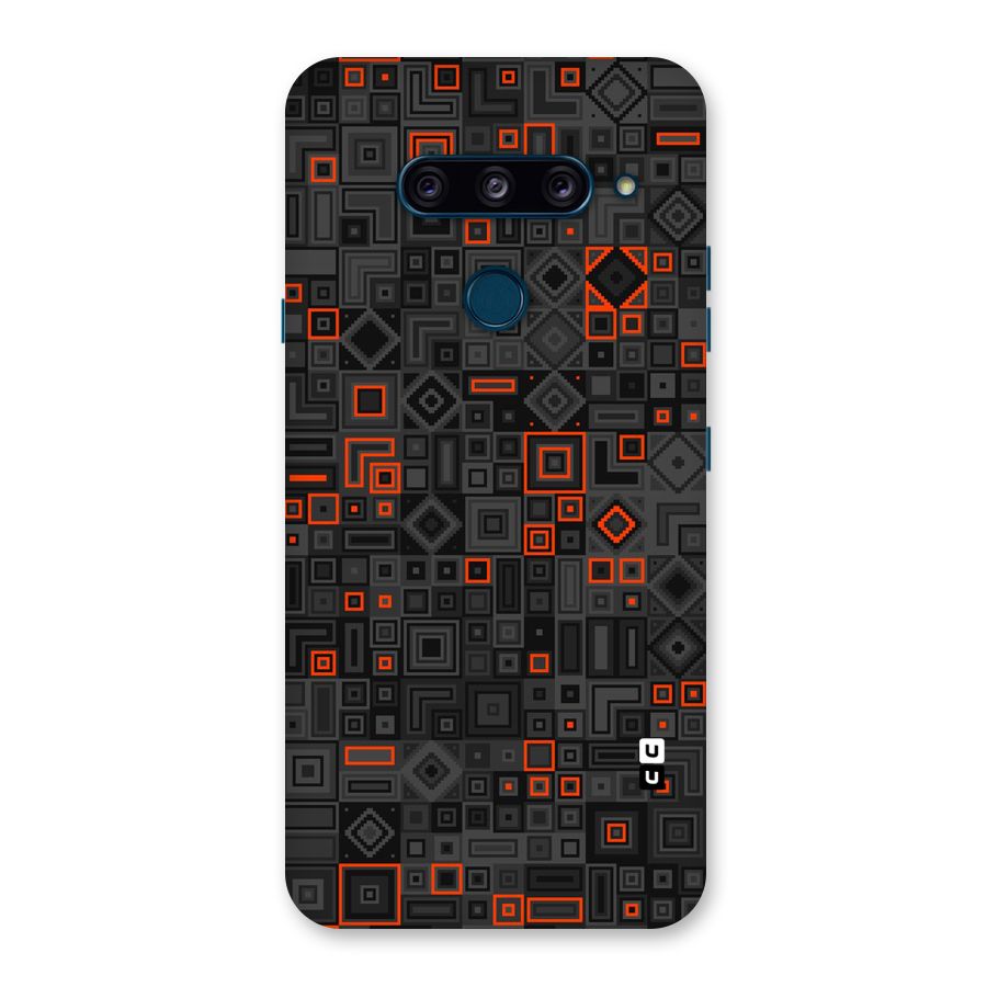 Orange Shapes Abstract Back Case for LG  V40 ThinQ