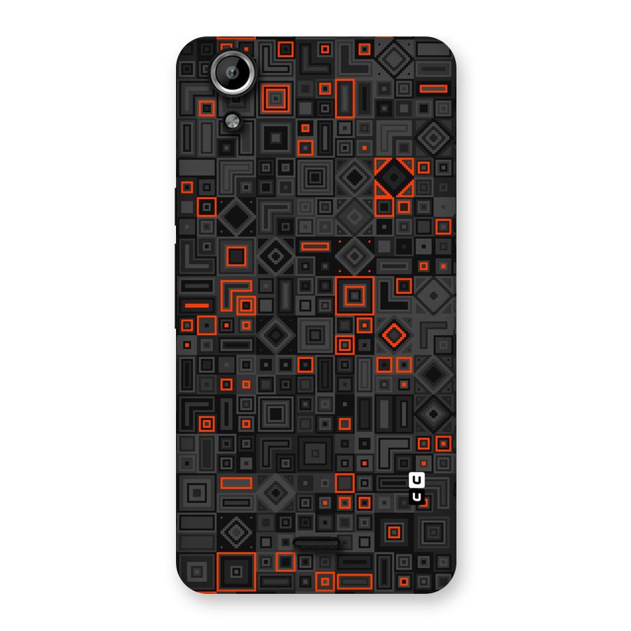Orange Shapes Abstract Back Case for Micromax Canvas Selfie Lens Q345