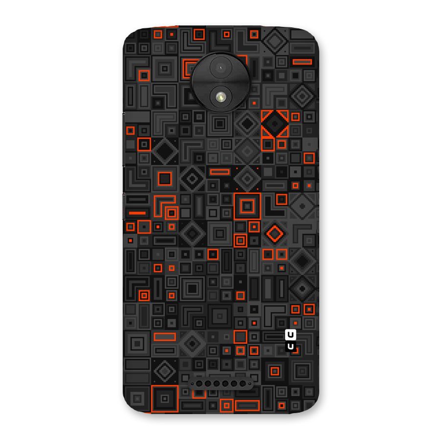 Orange Shapes Abstract Back Case for Moto C