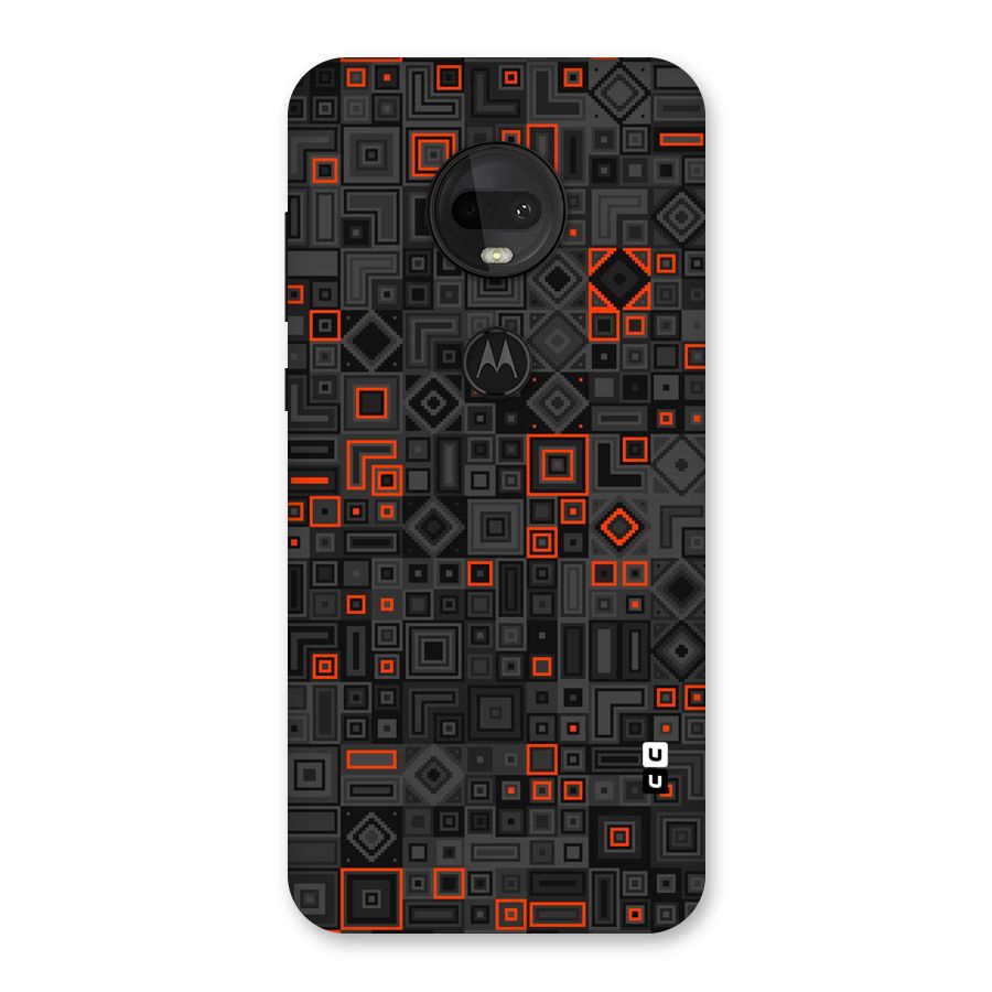 Orange Shapes Abstract Back Case for Moto G7