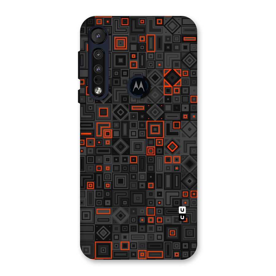 Orange Shapes Abstract Back Case for Motorola One Macro