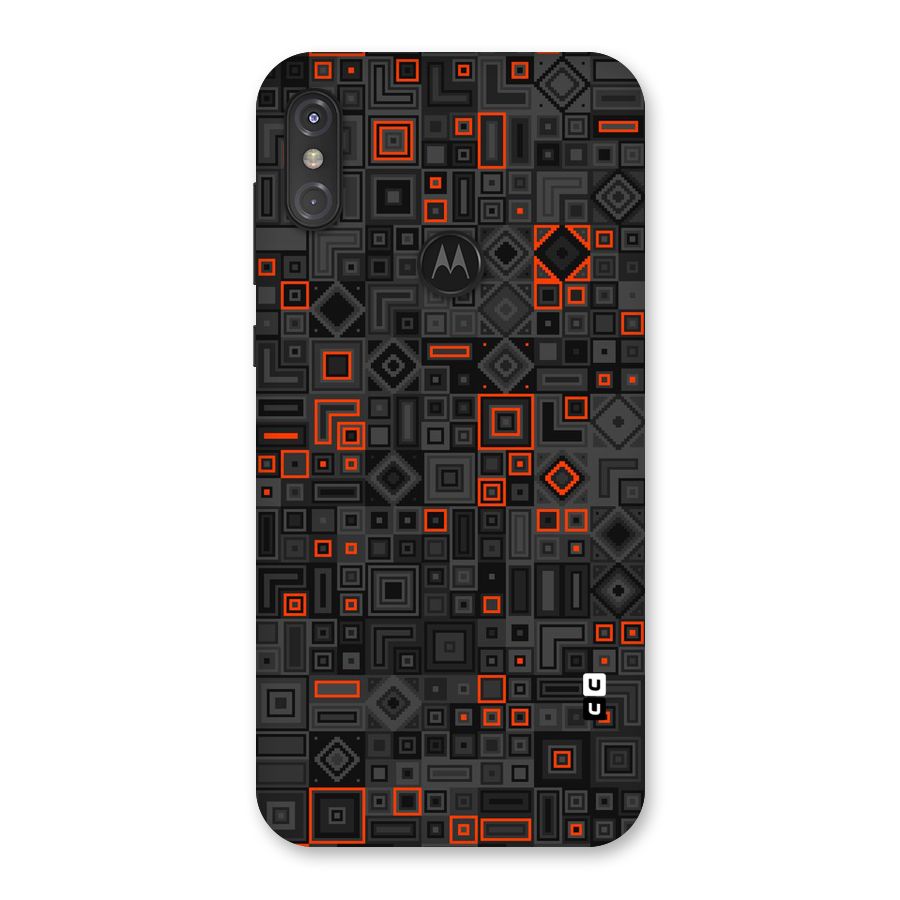 Orange Shapes Abstract Back Case for Motorola One Power