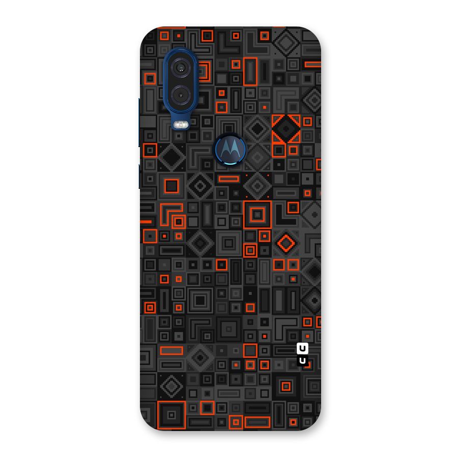 Orange Shapes Abstract Back Case for Motorola One Vision