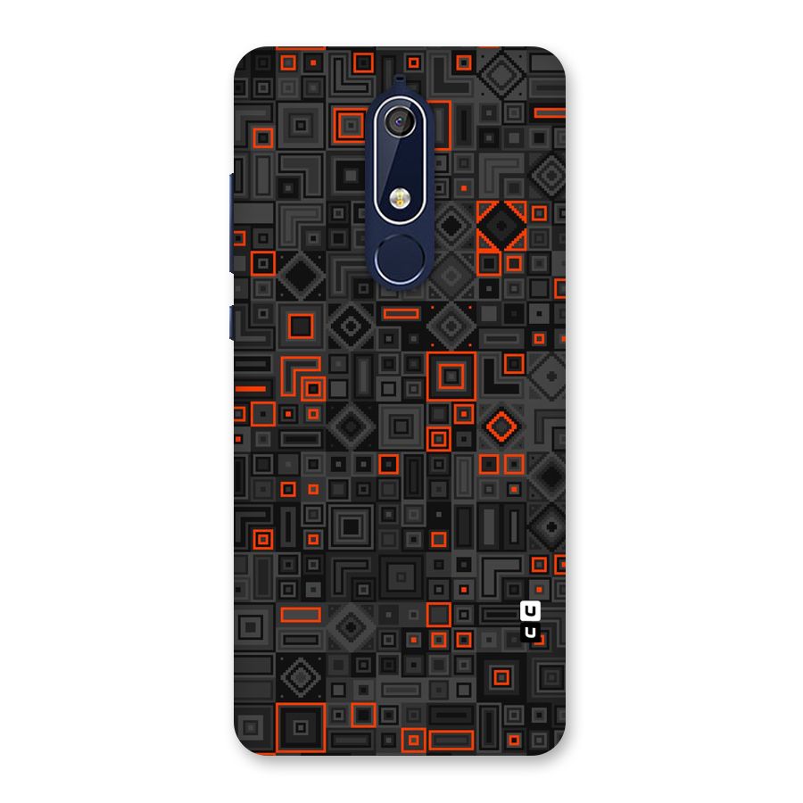 Orange Shapes Abstract Back Case for Nokia 5.1