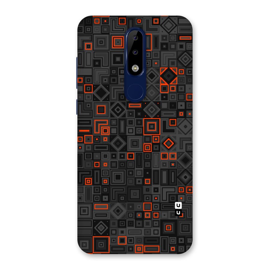 Orange Shapes Abstract Back Case for Nokia 5.1 Plus