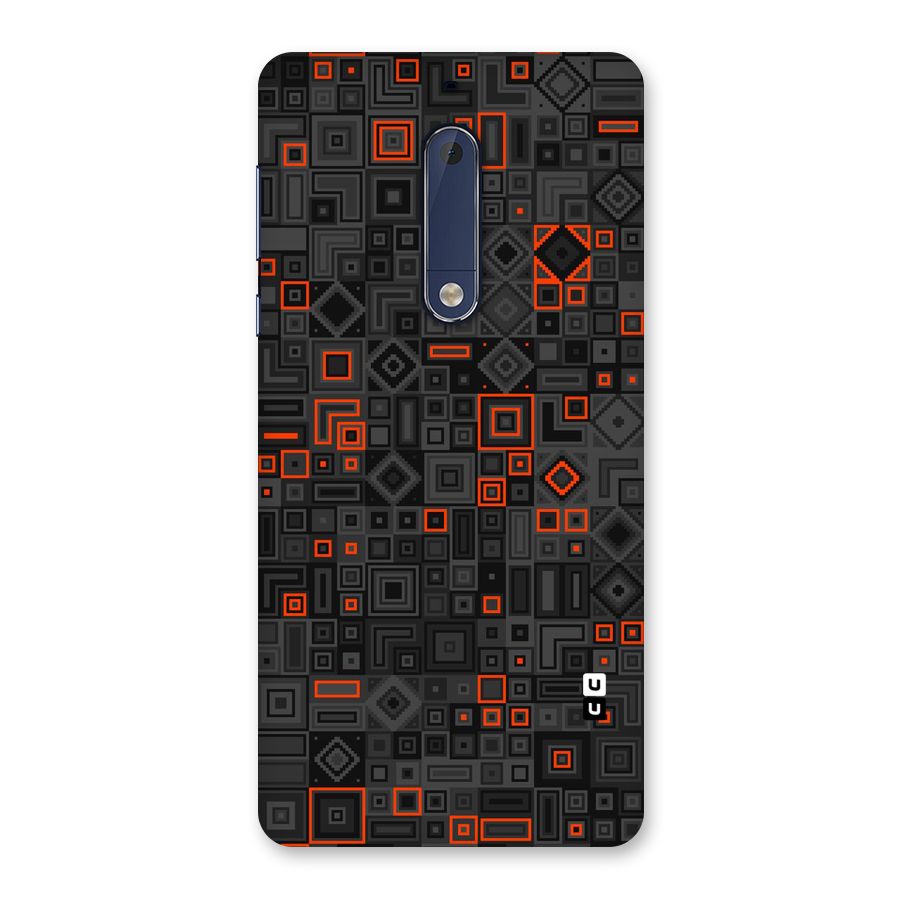 Orange Shapes Abstract Back Case for Nokia 5