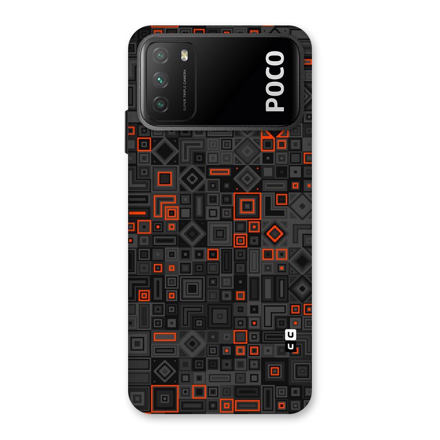Orange Shapes Abstract Back Case for Poco M3