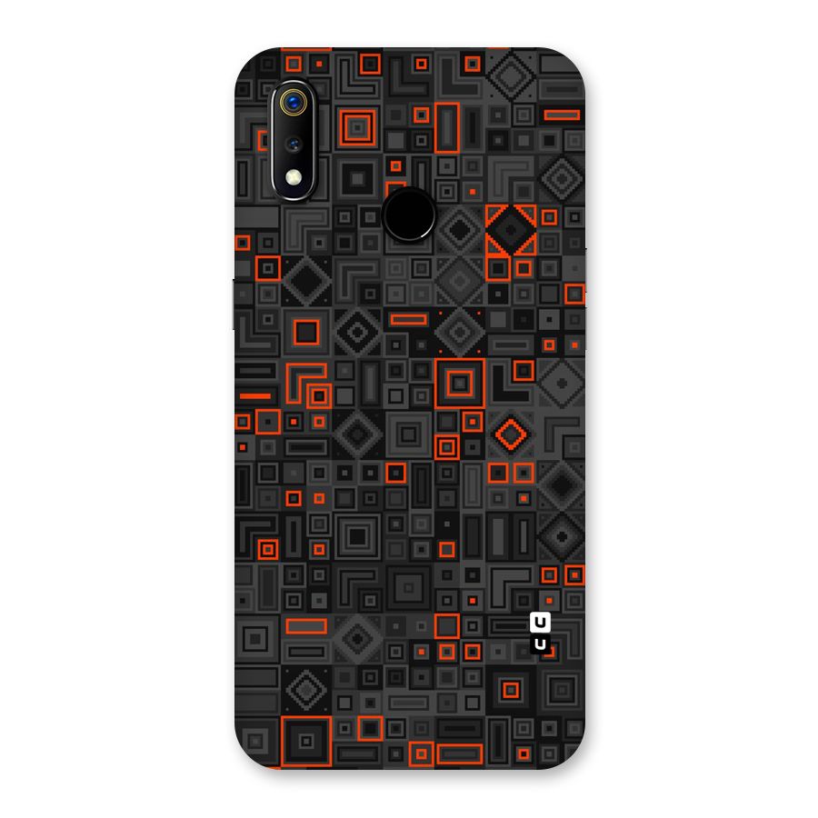 Orange Shapes Abstract Back Case for Realme 3