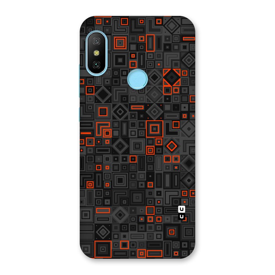 Orange Shapes Abstract Back Case for Redmi 6 Pro