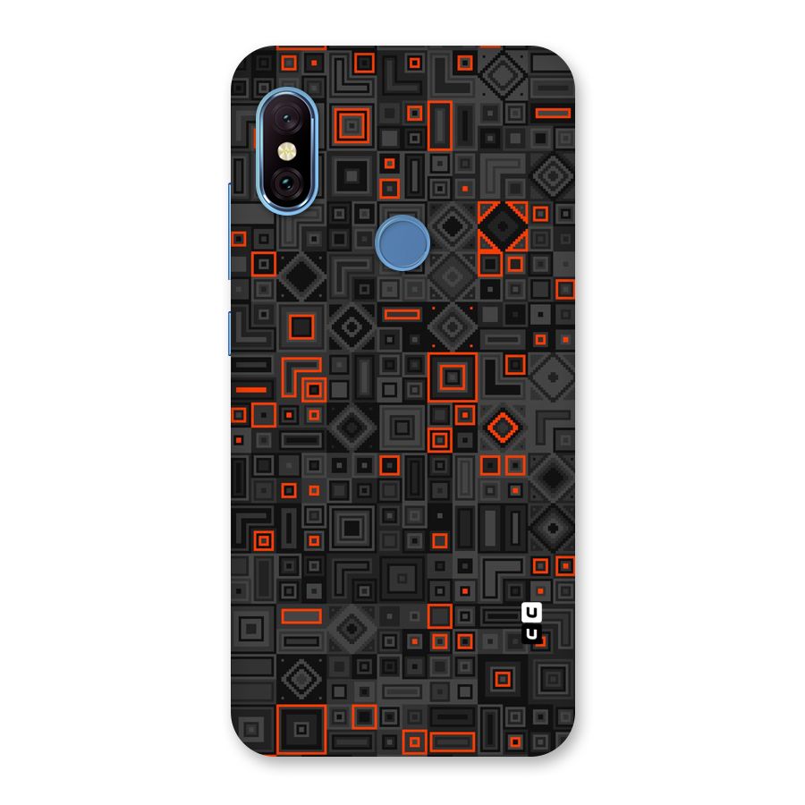 Orange Shapes Abstract Back Case for Redmi Note 6 Pro
