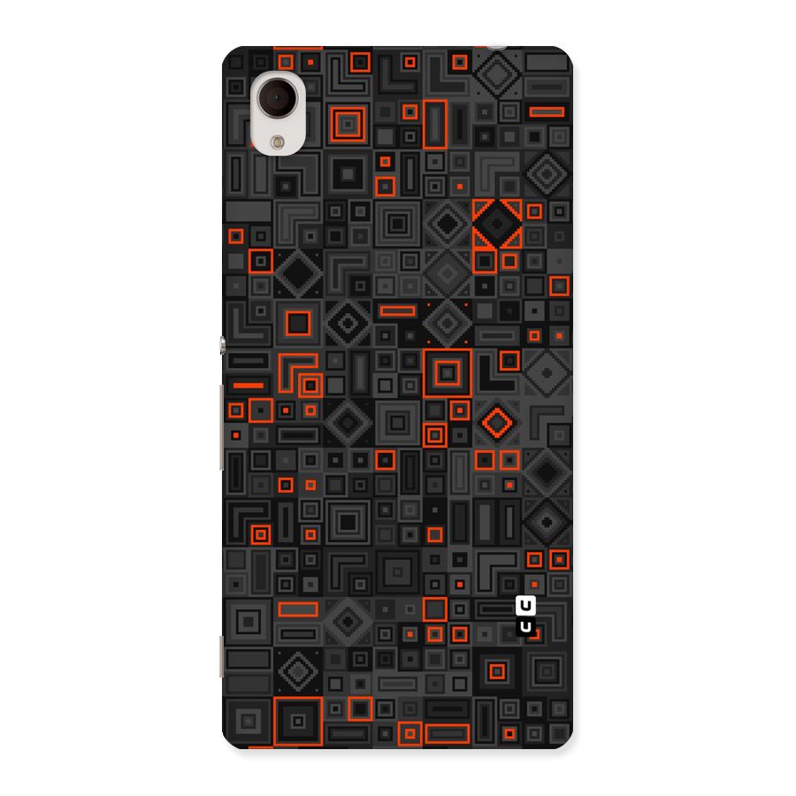 Orange Shapes Abstract Back Case for Sony Xperia M4