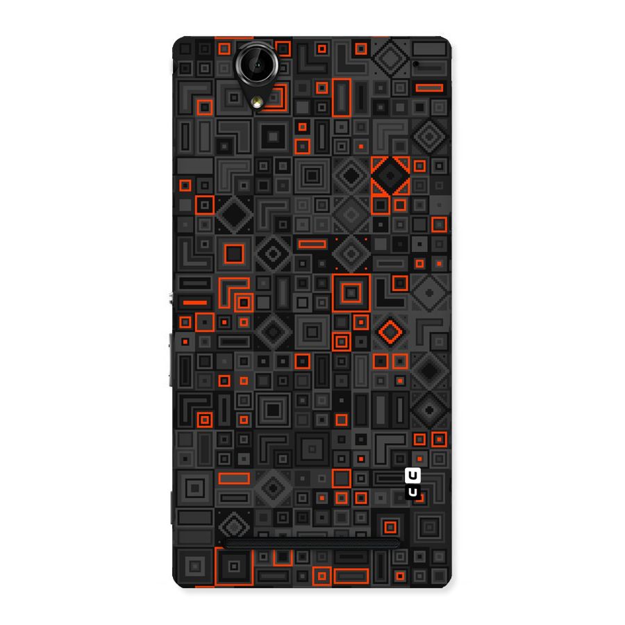 Orange Shapes Abstract Back Case for Sony Xperia T2