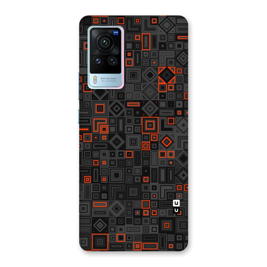 Orange Shapes Abstract Back Case for Vivo X60 Pro