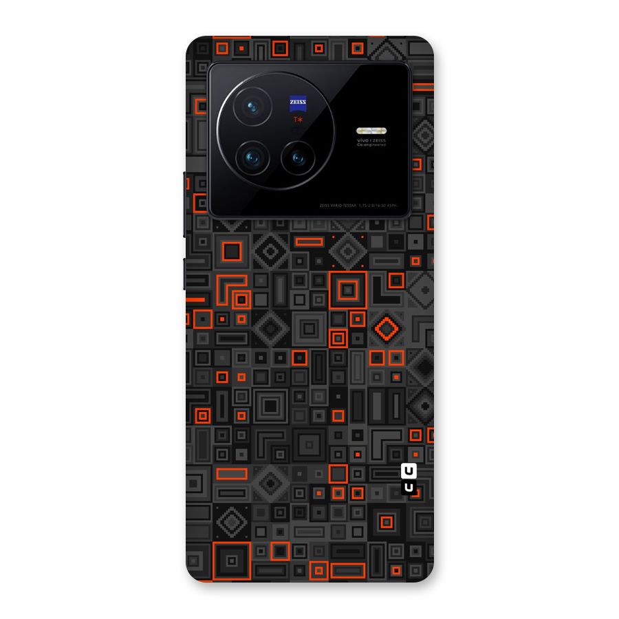 Orange Shapes Abstract Back Case for Vivo X80