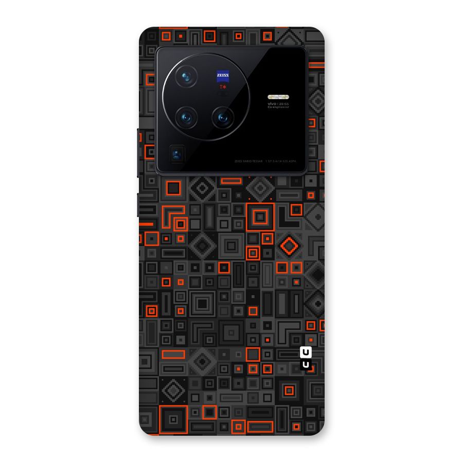 Orange Shapes Abstract Back Case for Vivo X80 Pro