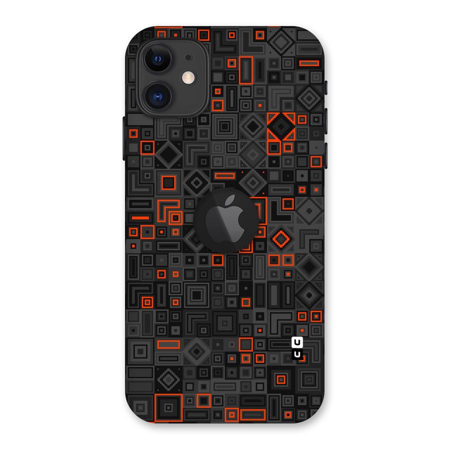 Orange Shapes Abstract Back Case for iPhone 11 Logo Cut