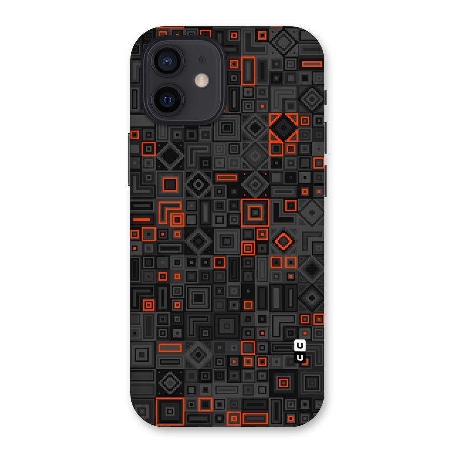 Orange Shapes Abstract Back Case for iPhone 12