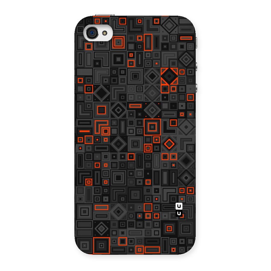 Orange Shapes Abstract Back Case for iPhone 4 4s