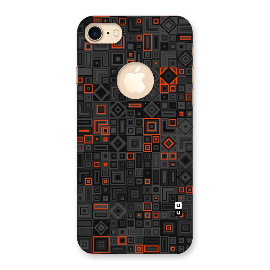 Orange Shapes Abstract Back Case for iPhone 7 Logo Cut
