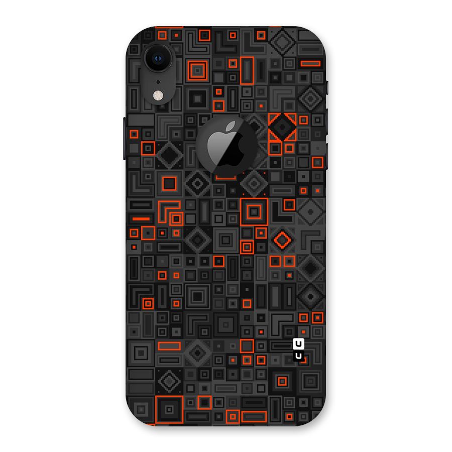 Orange Shapes Abstract Back Case for iPhone XR Logo Cut