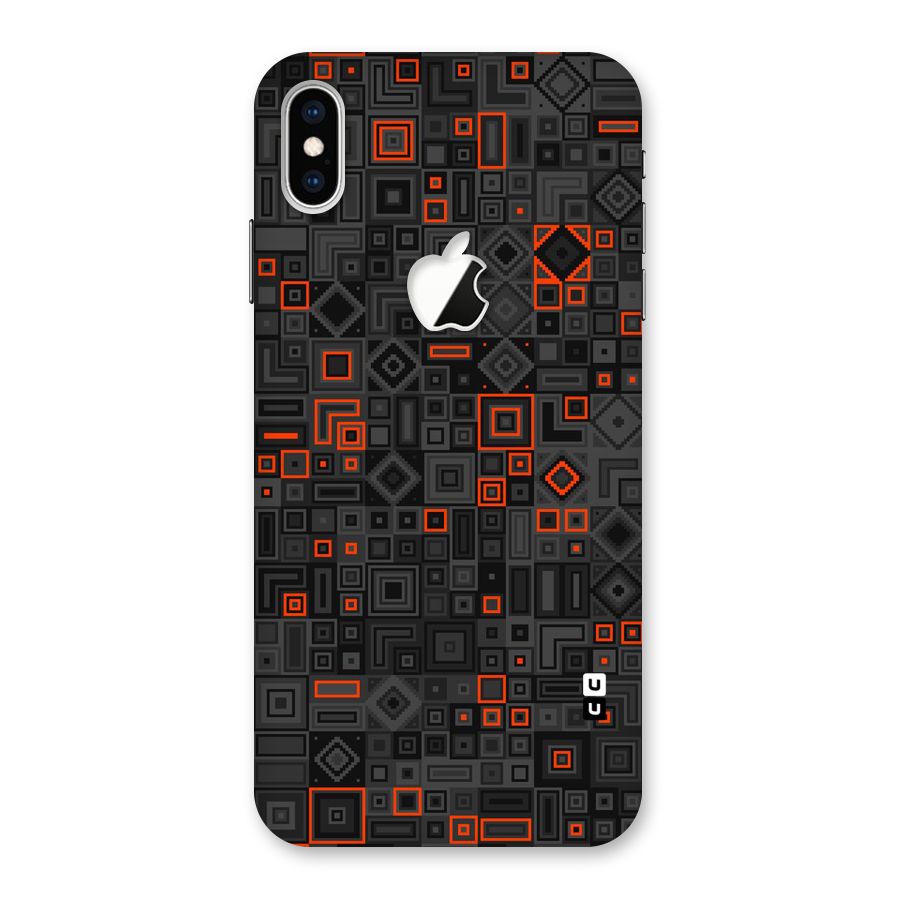 Orange Shapes Abstract Back Case for iPhone XS Max Apple Cut