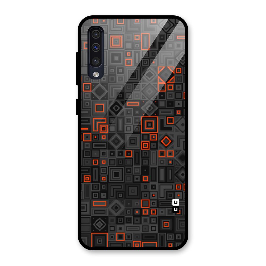 Orange Shapes Abstract Glass Back Case for Galaxy A30s