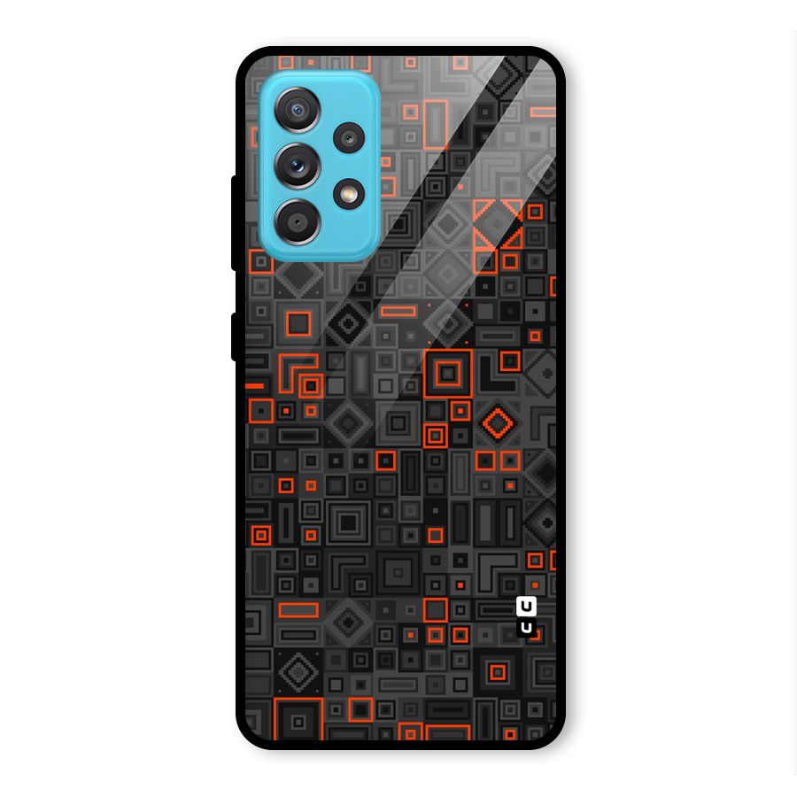 Orange Shapes Abstract Glass Back Case for Galaxy A52s 5G