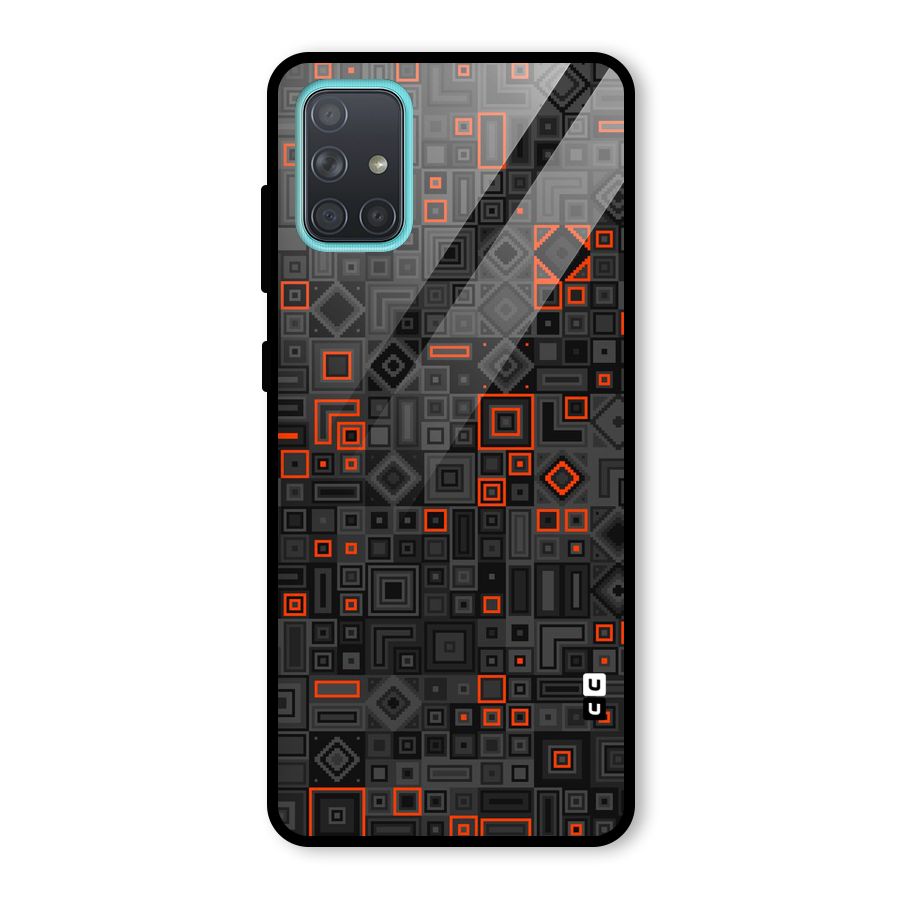 Orange Shapes Abstract Glass Back Case for Galaxy A71