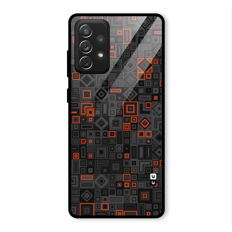 Orange Shapes Abstract Glass Back Case for Galaxy A72