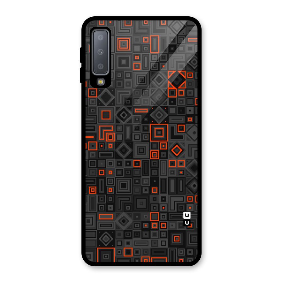 Orange Shapes Abstract Glass Back Case for Galaxy A7 (2018)