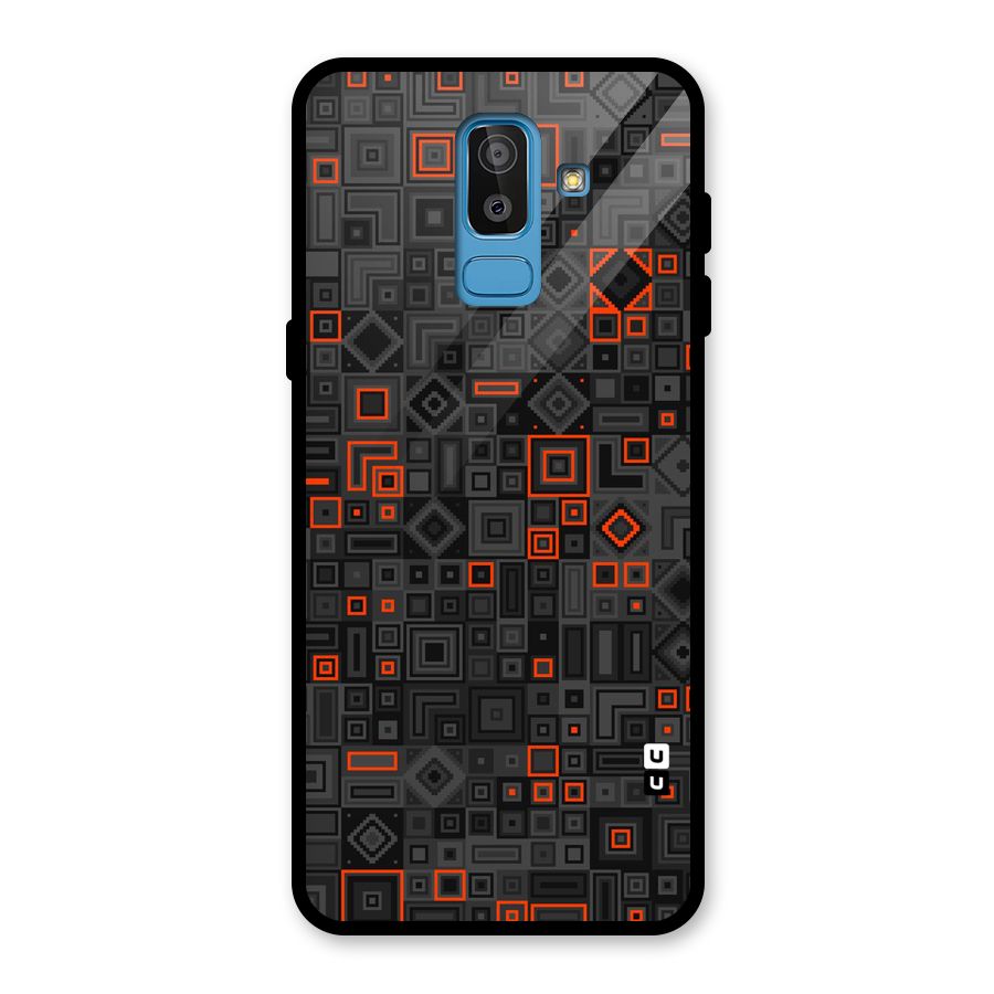 Orange Shapes Abstract Glass Back Case for Galaxy J8