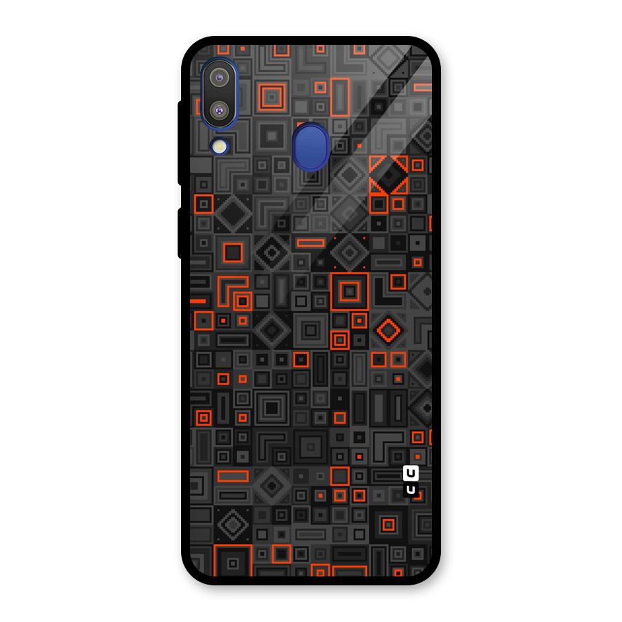 Orange Shapes Abstract Glass Back Case for Galaxy M20