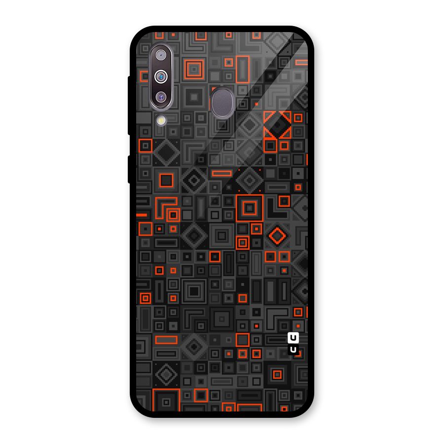 Orange Shapes Abstract Glass Back Case for Galaxy M30