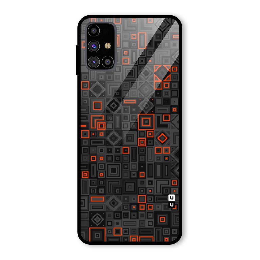 Orange Shapes Abstract Glass Back Case for Galaxy M31s