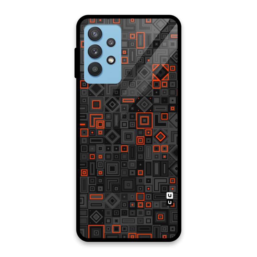 Orange Shapes Abstract Glass Back Case for Galaxy M32 5G