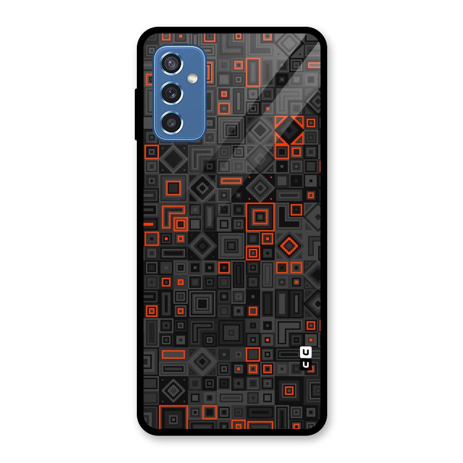 Orange Shapes Abstract Glass Back Case for Galaxy M52 5G