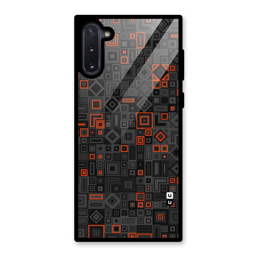 Orange Shapes Abstract Glass Back Case for Galaxy Note 10
