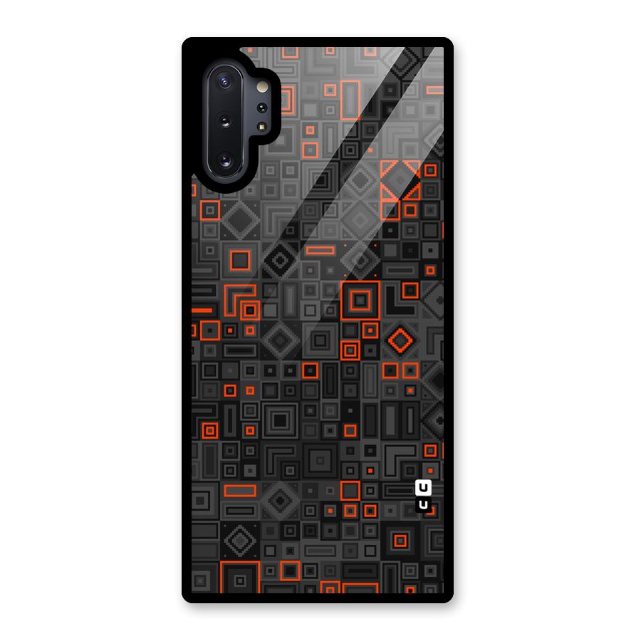 Orange Shapes Abstract Glass Back Case for Galaxy Note 10 Plus