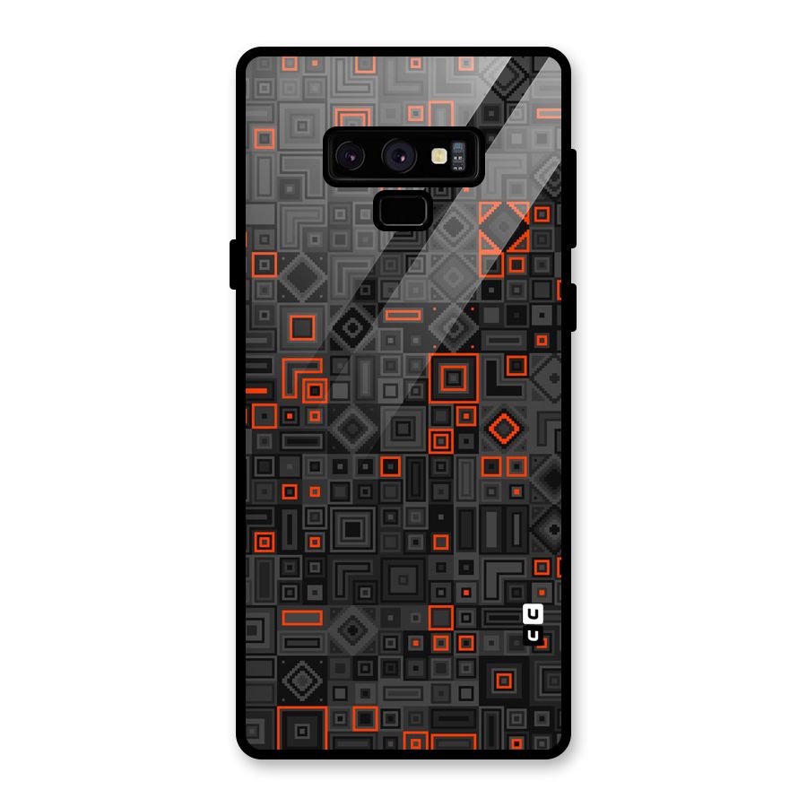 Orange Shapes Abstract Glass Back Case for Galaxy Note 9