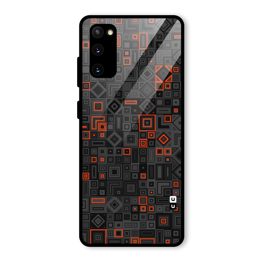 Orange Shapes Abstract Glass Back Case for Galaxy S20 FE