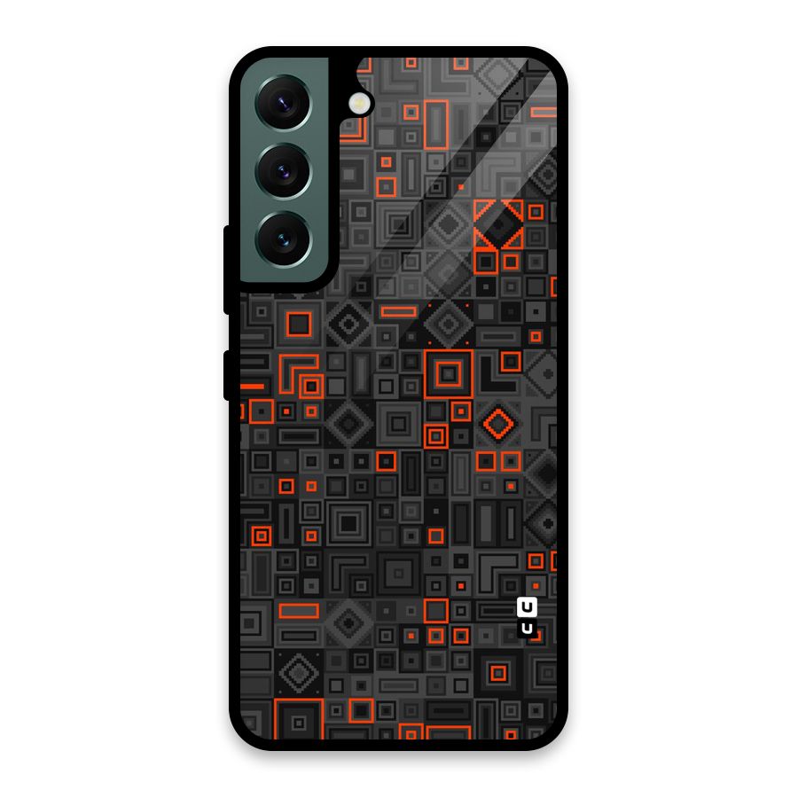 Orange Shapes Abstract Glass Back Case for Galaxy S22 5G