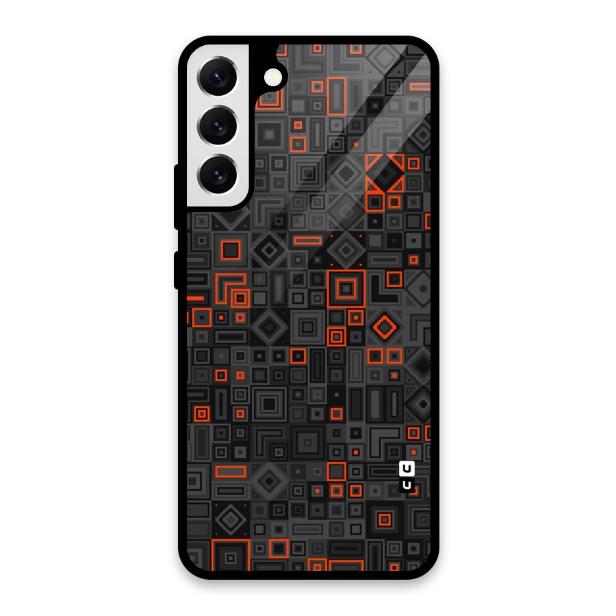 Orange Shapes Abstract Glass Back Case for Galaxy S22 Plus 5G