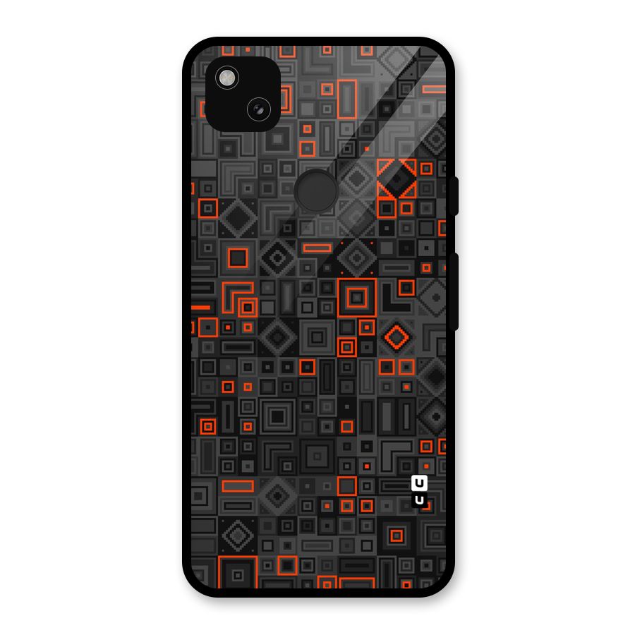 Orange Shapes Abstract Glass Back Case for Google Pixel 4a