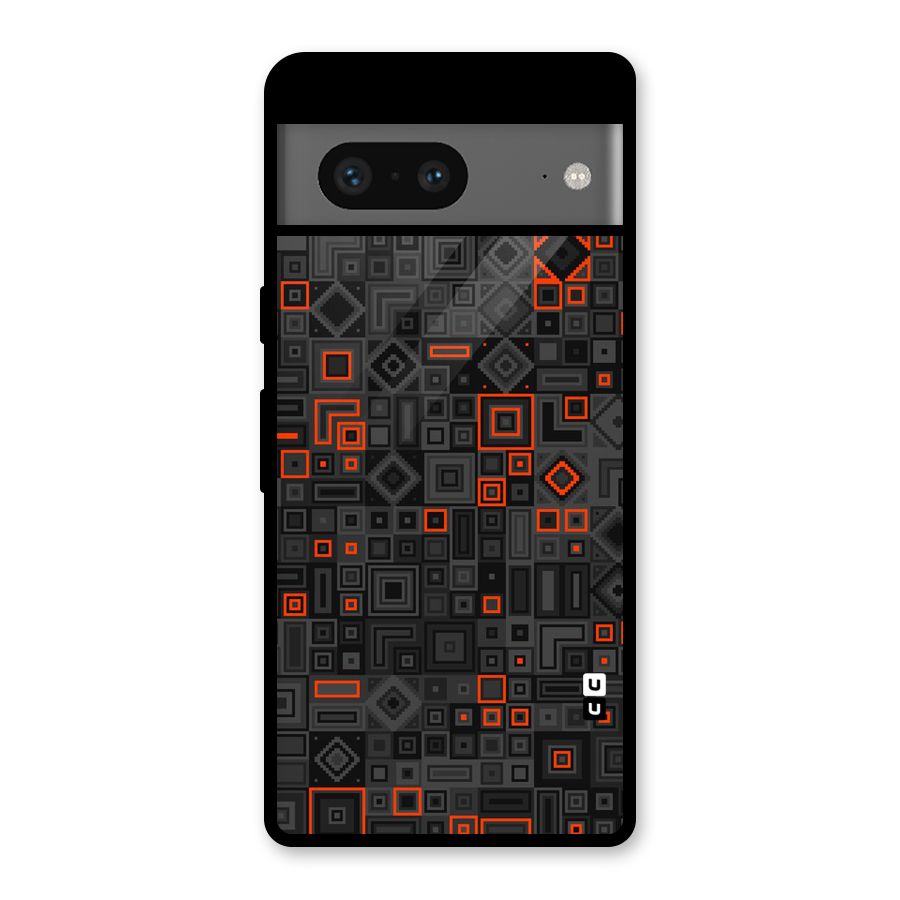 Orange Shapes Abstract Glass Back Case for Google Pixel 7
