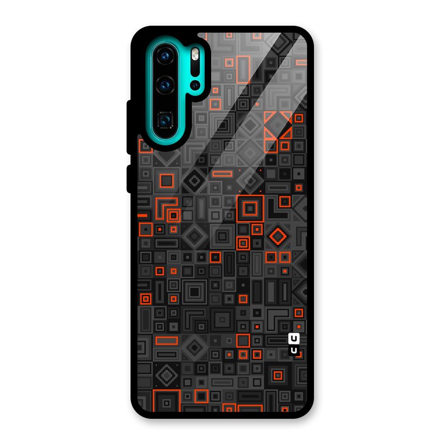 Orange Shapes Abstract Glass Back Case for Huawei P30 Pro