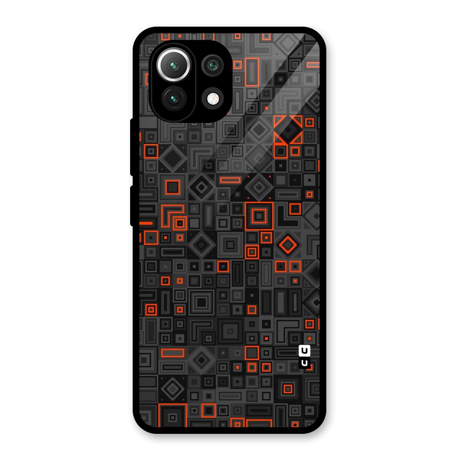 Orange Shapes Abstract Glass Back Case for Mi 11 Lite NE 5G