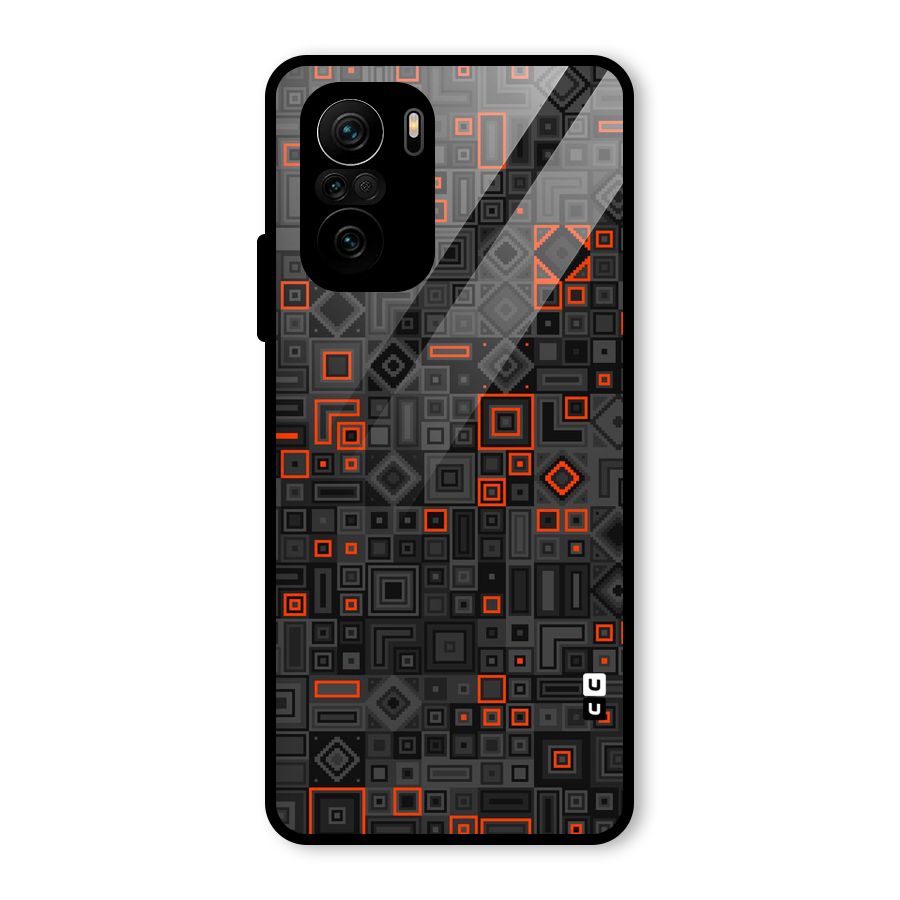 Orange Shapes Abstract Glass Back Case for Mi 11x