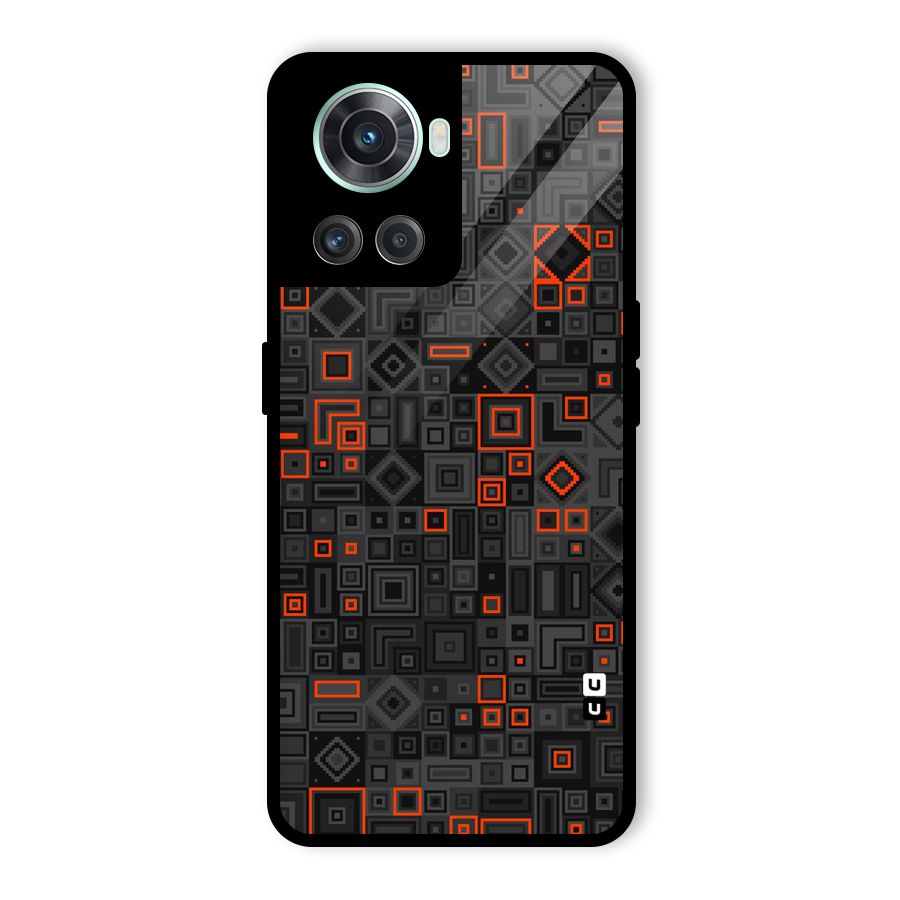 Orange Shapes Abstract Glass Back Case for OnePlus 10R